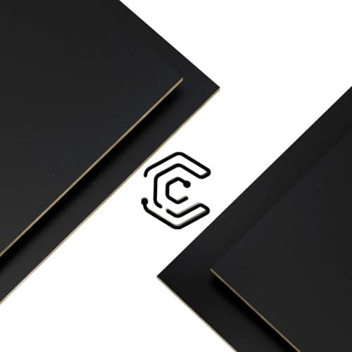 Creatorally Colorato Compensato 3mm, Legno di Tiglio per Laser 30x30 cm 4 Pezzi, Colori Compensati per Incisione e Taglio Pirografia Fai Da Te (Nero)