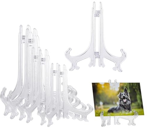 KHDULQ 10 Pièces Support Assiette Decorative,Petit Chevalet de Table Porte Plat Pliable Support Photo Porte Assiette Décoratif Support Cadre Photo Cadre Vinyle 5 Tailles 3 In/4 In/5 In/6 In/8 In