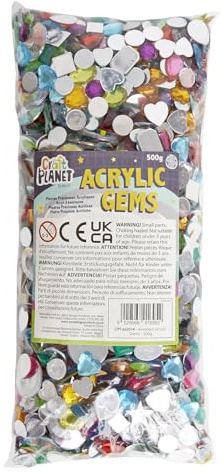 Craft Planet Acryl-Edelsteine, sortiert, 500 g