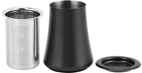 304 Stainless Steel Coffee Powder Sieve | Fine Powder Sifter & Cup | Secure Grip Design for Home/Barista Use | Brushed Finish, Easy to Maintain (Black)