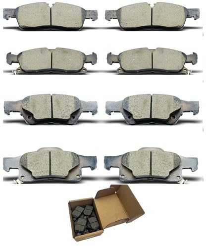 Brake Pads Sets Fit For Dodge For Durango 2011 2012 2013 2014 2015 2016 2017 2018,For Jeep Grand Cherokee 2011 2012 2013 2014 2015 2016 2017 2018 2019 Front Rear 8PCS brake pads D1455 D1498 CCTECHMASS