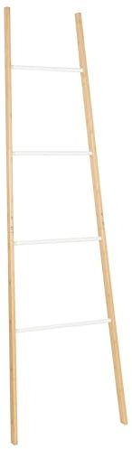 Bamboo Wooden Towel Clothes Ladder Rack Stand 4 Rungs Light Brown Otavalo