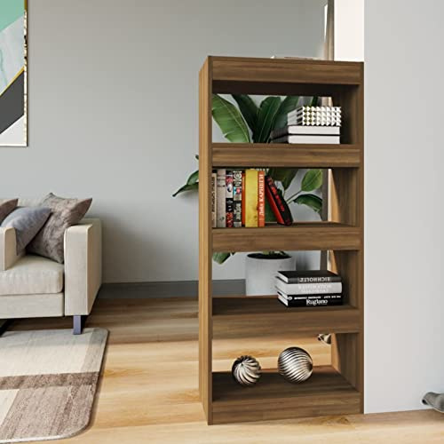 Iiaky Bücherregal/Raumteiler Braun Eichen-Optik Holzwerkstoff Kiefer Raumteiler Regal Schrank BüCherregal Regal Raumteiler Storage Shelves