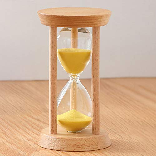 WUSHADEHANS Temporizador de Reloj de Arena, Temporizador de ar Temporizadores de de Madera de 3/5/10/15/30 Minutos - Recuerdo Creativo - Reloj de Cuadrado Moderno de Madera(Yellow,10 Minutes)