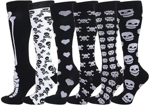 YXADGML Kompressionsstrümpfe Kompressionsstrümpfe for Leggings, Laufsport, Fußball, Unisex, Erwachsene, Socken, Edition Network, Rot, Druck, Krankenschwester, Herrensocken(ANS006-36,S-M)