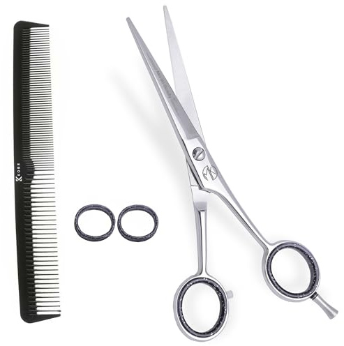 Meraki Professional Classic Cut Hairdressing Scissors Stainless Steel Barber Shears for Salon & Home Use Razor Sharp Blades 6'' with Free Comb, Hairdressers & Barbers Scissor.
