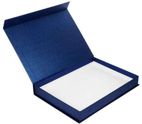 KOCKSHION Elegante Geschenkverpackung Schachtel mit Deckel aus Papier Praktische Faltschachtel für Weihnachten und Geschenke an Familie oder Freunde Klassischer Blauer Stil