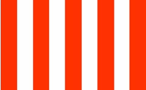 Rot-weiß gestreifte Flagge, 90 x 60 cm, 100 % Polyester. FlagSuperstore