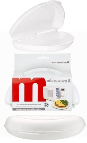 Home Fittings Easy Microwave It Omelette Maker, Cook Egg Maker, Easy to Clean Stain Free, 25 x 13 cm, White