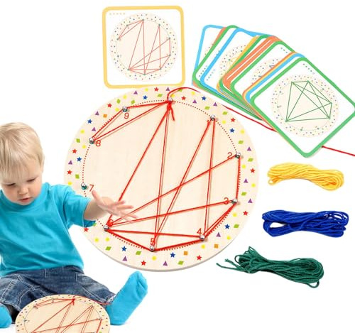 Générique Planchette de Jeu Mathématique en Bois | Jouet Ludique aux Motifs Éducatifs,Plateau avec 20 Cartes Et 4 Bandes,Idéal pour Filles et Garçons en Voyage ou à l'École