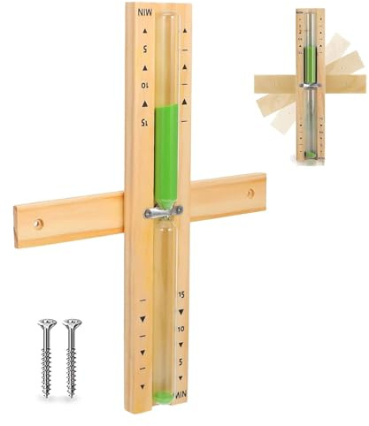 Reloj de arena para sauna, 15 minutos, de madera verde, reloj de arena para sauna, reloj de sauna, reloj de arena, de alta precisión, con cristal de seguridad, temporizador de 15 minutos, para cocina