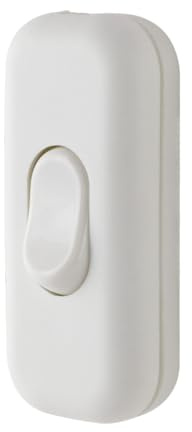 REV Kippschalter <6,0A, Kippschalter 230V, Zwischenschalter 2polig, mit Zugentlastung. Schraubklemmen max. 1,0mm², weiss