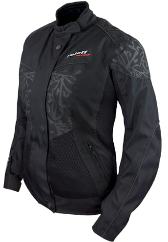 Roleff Racewear Mesh Motorradjacke Lady Messina, Schwarz, Größe XXL