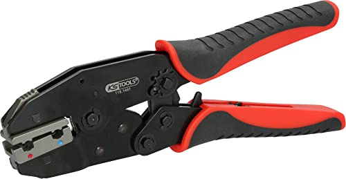 KS TOOLS 115.1495 Pince de sertissage | Pince à sertir pour cosses plates coudées isolées, chrome vanadium