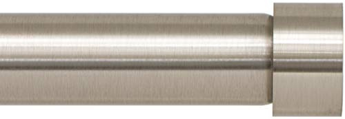 Ivilon Drapery Window Curtain Rod - End Cap Style Design 1 Inch Pole. 72 to 144 Inch Color Brushed Nickel