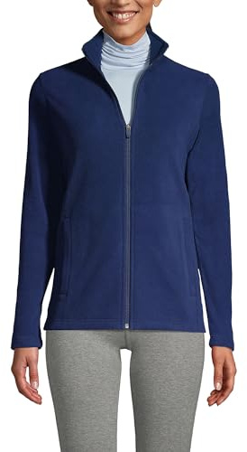 Lands' End Womens Anyweather Full Zip Fleece Jacket Deep Sea Navy Plus 3x