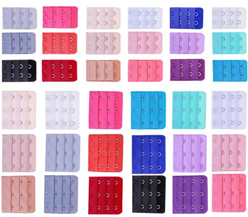 VALICLUD Rallonges de Soutien-Gorge 2 Crochets Et 3 Crochets 3 Rangées Attache D'extension de Soutien-Gorge Rallonge de Sangle de Soutien-Gorge 36Pcs