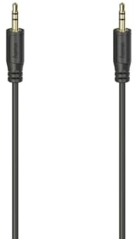 Hama Flexi-Slim Audiokabel, Klinke 3,5mm / f Stecker, gold, schwarz, 0,75m