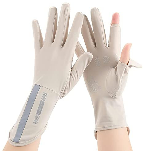 UV Schutz Handschuhe Sommer Damen - Bequem Rutschfest Fahrrad Sonnenschutz Handgelenk Kühlung Atmungsaktiv Elastisch für Outdoor Autofahren