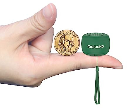Momoho Mini Lautsprecher Bluetooth，Musikbox Bluetooth Klein-Tragbarer Kleine Soundcore Lautsprecher BTS0011 für Innenräume, Außenseiter und Reisen (Grün)