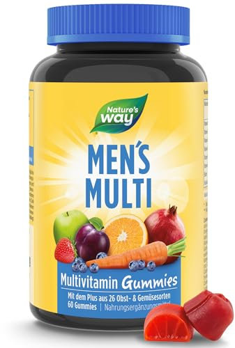 Männer Multivitamin Gummies hochdosiert - A-Z Vitamine - Immunsystem stärken Erwachsene mit Vitamine D3 B6 B12 Zink Selen Folsäure - vegetarische Gummibärchen - 60 Stk