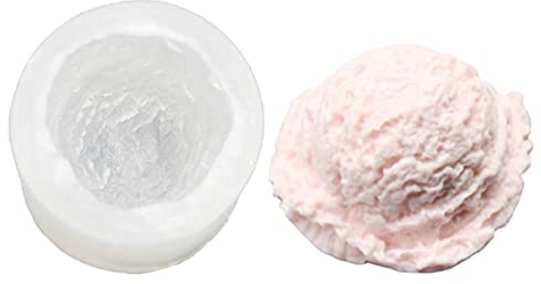XiaoXIN Silikonform in Eisform, Eistüte und Eiskugel, Kerzenform, handgefertigte Seifenkerzen-Tonform für die Herstellung von Schokoladen-Desserts für Hochzeiten