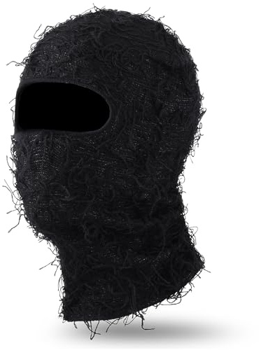 WLLHYF 1 passamontagna lavorato a maglia, maschera da sci, berretto integrale antivento, traspirante, riscaldante, accessorio per costume per uomini e donne, sport all'aria aperta, ciclismo, Nero ,