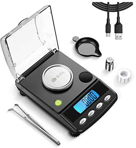 WAOCEO Balance de Cuisine Balance de Bijoux numérique de précision 0.001g, Balance électronique alimentée par USB, Mini Balance de Laboratoire LCD Ustensiles de Cuisine