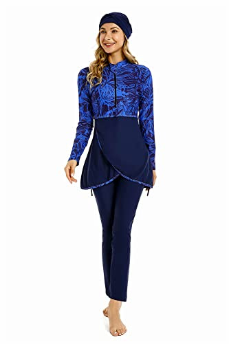 Modest Swimsuit for Women Plus Size Bukini For girls Full Coverage Bathing Suit Swimming Costume(4XL,J10)