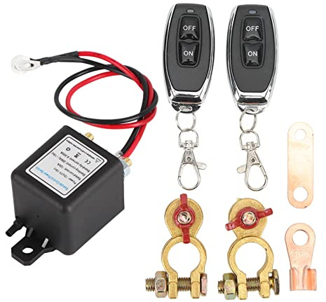 Batterie Trennschalter 12V, Fernbatterie Trennschalter 200A Auto Schalter Diebstahlsicherung Fernbedienungsschalter mit Dual-Fernbedienung, Switch für Auto RV Boot