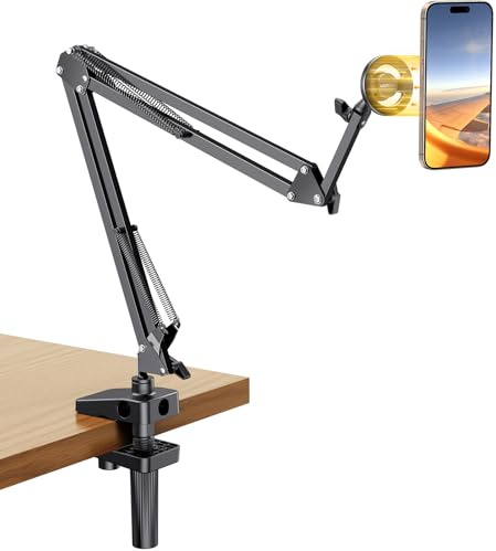 UGREEN Magsafe Handyhalterung Bett mit Metallringe | Magnetisch Schwanenhals Handyhalter, Verbesserter Stabiler Arm, Handy Ständer Kompatibel mit iPhone 17 16 15 14 13 12 Pro Max