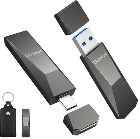 Dayear 512 GB SSD-flashenhet, USB-minne med hög hastighet upp till 1 000 MB/s läsning, 2-i-1 USB 3.2 och USB-C-portar tumenhet USB-minne för typ-C-telefoner/PC/bärbar dator/Mac/surfplatta