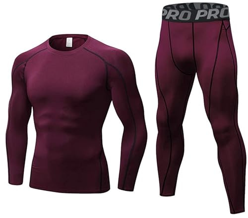 BEGIANT Ensemble de sous-vêtements Thermiques Homme en Compression Haut Manches Longues & Pantalon Respirant pour Ski Cyclisme et Sport d'hiver Garde au Chaud