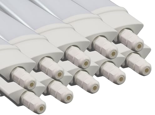 LUXULA 10 Stück LED Feuchtraumleuchte 120cm, 36W 3250lm, 4000K | IP65 mit Quick Connector, energiesparende LED Deckenleuchte für Keller, Werkstatt und Garage, spritzwassergeschützt