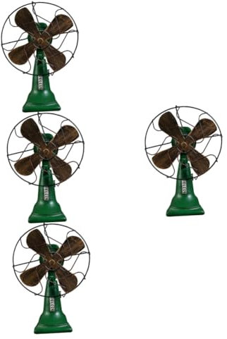 TOPBATHY 4pcs Small Desk Fan Ornaments Resin Desktop Decoration Vintage Home Adornment