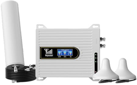 HMWOKPOT Amplificador De Señal para Teléfono Celular, Kit Amplificador De Señal Móvil gsm 2G/3G/4G con Antena Cilíndrica - Área De Cobertura hasta 300-500㎡