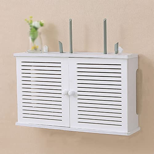 Wandmontiertes Router-Regal mit schwebendem Regal für TV-Komponenten