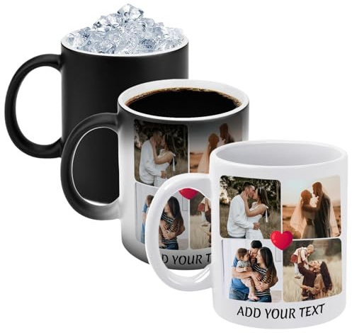 Herz Kaffeetasse Becher Zaubertasse mit Foto Bedrucken Lassen Magic Mug Personalisieren Fototasse Zauberbecher Selbst Gestalten Tasse Personalisiert Zaubertasse Bedruckt Kaffeebecher 15 Oz