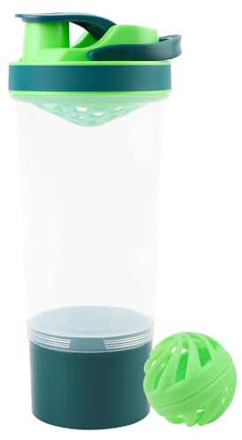 EACHPT Protein Shaker da 700 ml,Shaker per Proteine con sfera, Filtro e scala Graduata,Shaker con Scomparto per Polvere da 200 ml, Senza BPA,Shaker per Proteine e Bevande Sportive