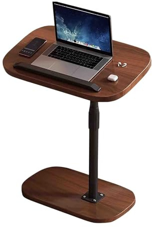 WYHBXD C-Tisch Beistelltisch, Kleiner Beistelltisch Mit Rollen, C-FöRmiger Beistelltisch FüR Couch, Tabletttisch C-Tisch FüR Wohnzimmer, Schlafzimmer, BüRo(Walnut)
