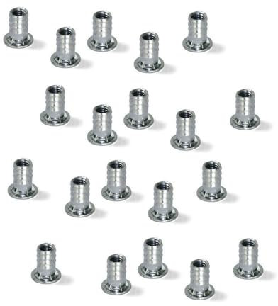 20 Stück Einpressmutter mit Innengewinde M6, aus Stahl, Oberfläche: verzinkt, 13,6 mm (17/32″), 8066705 für Möbelverbindungen