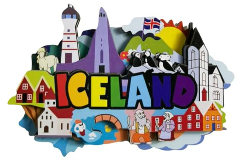 Island Kühlschrankmagnet, Reise-Souvenir, 3D-Kühlschrankdekoration, magnetischer Aufkleber, Basteln