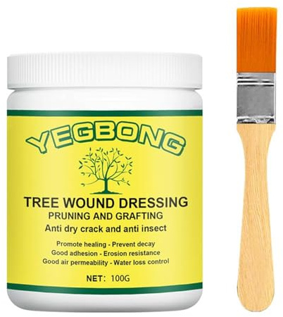100g Professional Tree Wound Sealer & Pruning Sealant with Brush – Grafting Wax for Damaged Trees, Bonsai, Shrubs – Prevents Disease & Promotes Healing (Natural Formula, Indoor/Outdoor Use) ﻿