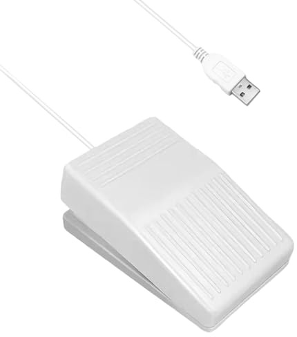 predolo Pedale USB per PC Game Pedal Versatile Leggero 10x6,3x4,2 cm Accessorio per PC Game Laptop Pre Programma Plug And Play, Bianco Silenzioso