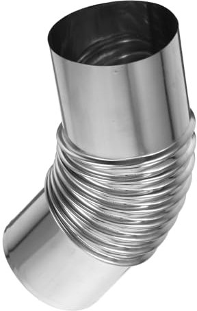 HOMSFOU 45 Degree Stainless Steel Elbow Pipe Stove Pipe Elbow Chimney Connector 6cm Sturdy Flue Bend for Wood Burning Stove Indoor and Outdoor Camping