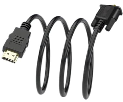 Gvblkq Cable HD a VGA, cable adaptador HD a VGA para conexión de video, cable de cobre, 1,8 m con transmisión estable y antiinterferencias para laptop, PC, monitor, proyector o escritorio