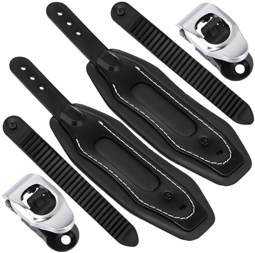 Soulchen 2 Pcs Snowboard Bindings Ankle Straps Replacement Black 11 x 3 Inches Ski Board Ankle Straps Snowboard Bindings Tool for Ski Boot Tool Skiing Skateboard Universal Accessories(Black)