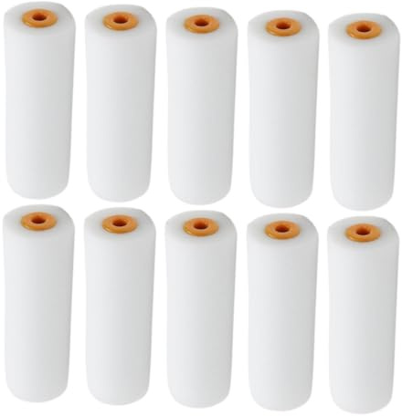 NUOBESTY Confezione da 12 Pezzi Mini Rulli in Spugna Bianca per Verniciare Porte e Mobili, Facile da Pulire Uso Versatile per Pittura a Base D'acqua