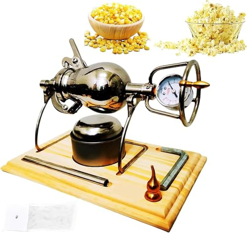Popcorn Machine Maker Set Fire Heating High Pressure Making Popcorn Stainless Steel Popcorn Popper Gifts For Christmas Halloween Home Party, 520ml