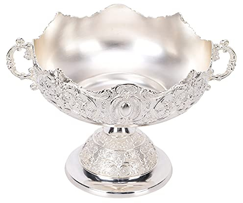 NUMNBE Djudju Coupe à fruits en cristal de plomb - Bol en verre divisé rouge pour fruits et bonbons - Petit plateau à fruits élégant pour salon et cuisine